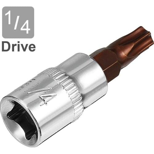 2pcs 1/4 Inch Drive S2 Steel T30 Torx Bit Sockets 1/4-inch Drive T30 Torx Size. About 38mm/1.5 Superior Torque