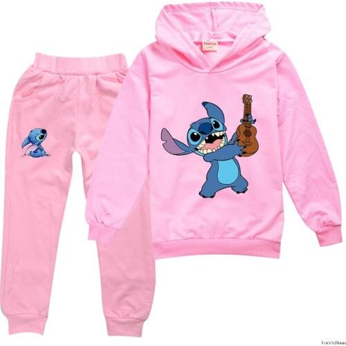 Stitch Clothing Sets Children Birthday suit Boys Tracksuits Kids Stitch Sport Suits Hoodies Top +Pants 2pcs Set