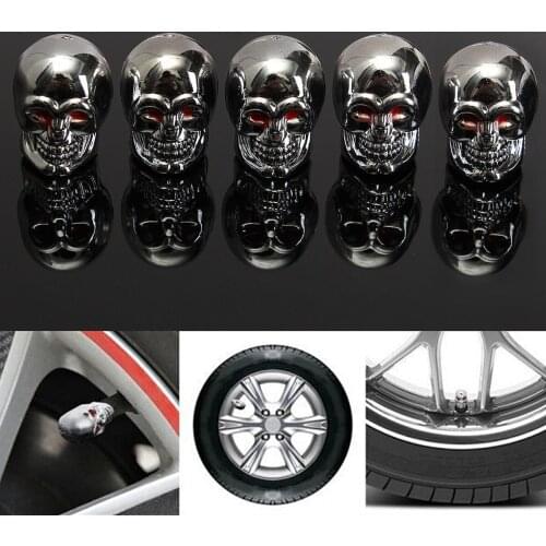 5 Pieces Punk Red Eyes Evil Skull Valve Caps Beach Cruiser Bicycle