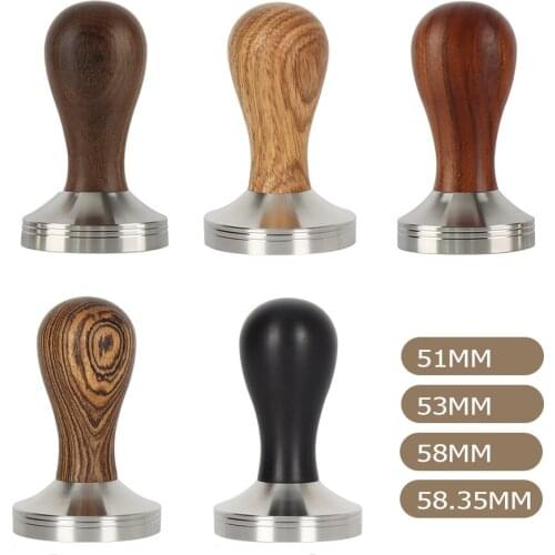 51/53/58/58.3MM Coffee Tamper 304 Stainless Steel Coffee Powder Hammer Handle Flat Base Espresso Coffee Accessories Barista