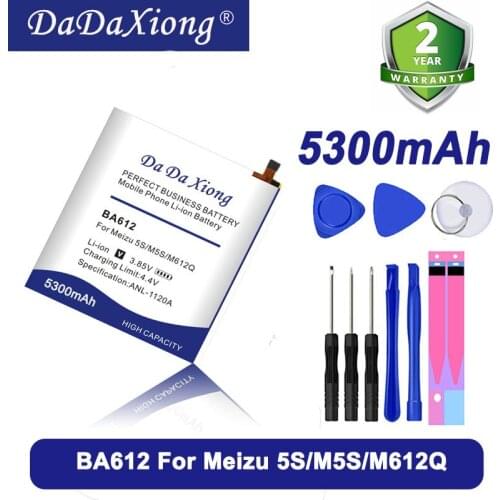 5100mAh BA612 For Meizu 5S M5S Phone Battery Batterie M612Q M612M Bateria Accumulator +Tools