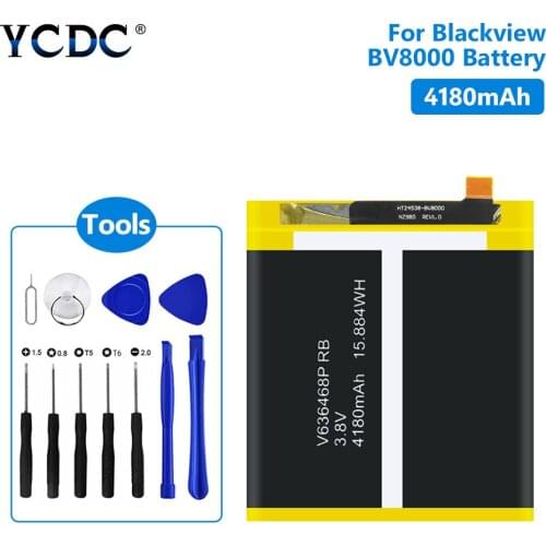 4180mAh high quality rechargeable battery for Blackview BV8000 BV8000 Pro V636468P lithium polymer phone battery + free tools