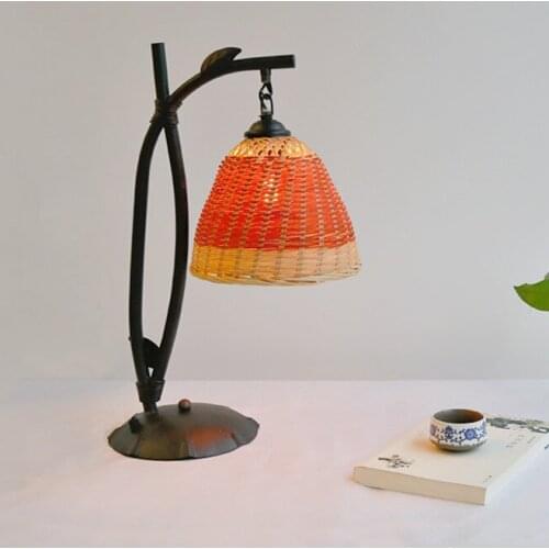 American Rural hand-made rattan lamp, homestay Inn, bar, antique bedroom, restaurant, rattan lamp, iron lamp