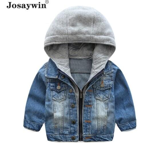 Children Clothing Autumn Spring Denim Jacket for Boys Kids Long Sleeve Jeans Baby Coat for Girls Patchwork Hoodies Outerwear