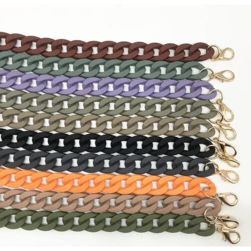 Design Wide Acrylic Resins Chains Bag Belt Women Shoulder Acrylic Accessories Detachable Ladie Shoulder Straps Handbags Purses