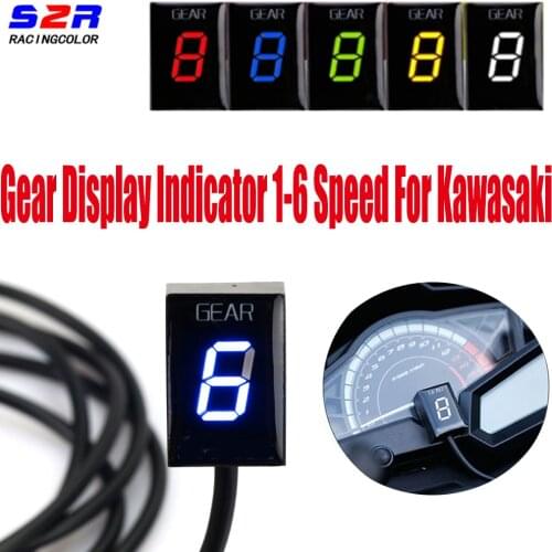 Motorcycle Ecu Plug Mount 6 LED Speed Gear Display Indicator 1-6 Level Digital Gear Indicator For Kawasaki Ninja 300 Z1000 Z800