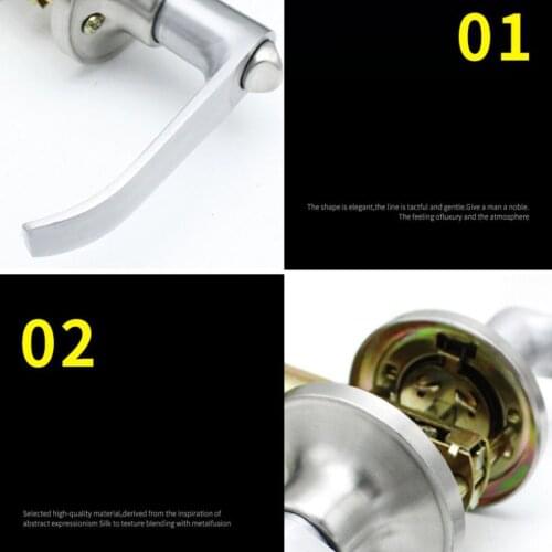 2 Pieces Entrance Lever Door Handle Office Front Door Gate Entry Zinc Alloy Bedroom Living Room Lock 30-50mm