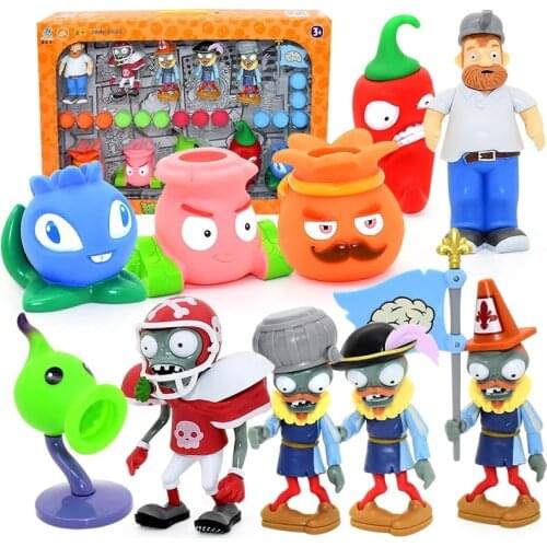 Hot Role Plants Pea shooting Zombie 2 Toys Full Set Gift for Boys Ejection Anime Childrens Dolls Action Figure Model Toy No Box