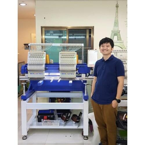 Holiauma 15 needle 2 heads 3d, Cap embroidery Machine embroidery for hat embroidery machine sale