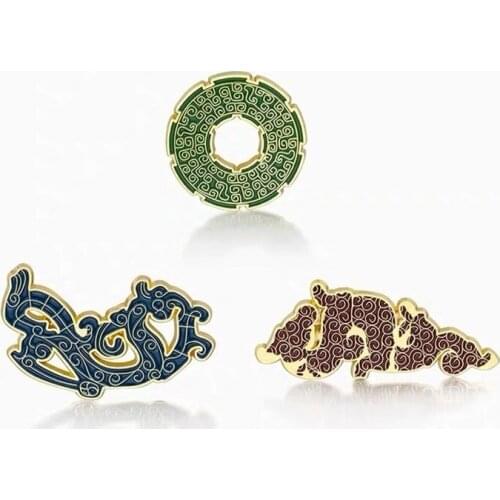 HOSENG Dream Of State Series Imitation Brooch Of Exquisite Dragon Jade In The Warring States Period Man Luxury Party Pin HS_158
