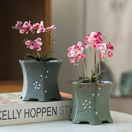 Retro orchideentopf chinese ceramic pot Maceta casa Flower pot outdoor home office decoration kleine vaasjes Vintage decor vase