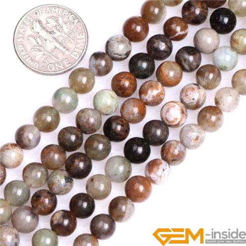 6mm 8mm Round Natural Brown Ocean Jaspers Beads DIY Loose Beads For Jewelry Making Strand 15 Inch Wholesale
