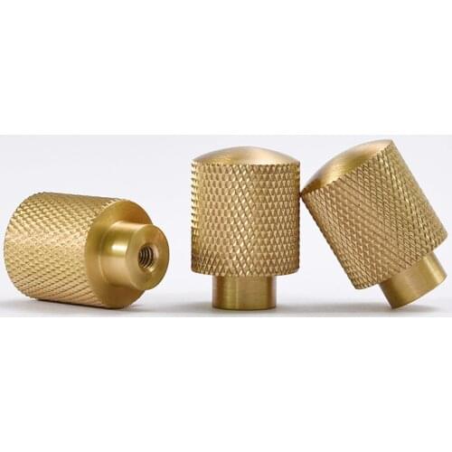Single Hole Knurled Brass Drawer Knobs Textured Cabinet Handles For Kitchen Bedroom Wardrobe Knob Furniture Door Hardware