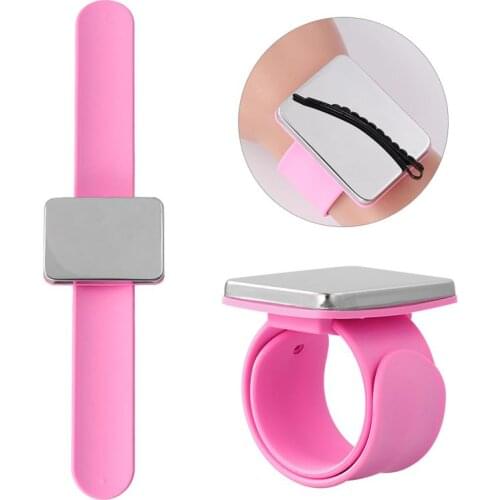 Magnetic Pin Bracelet Silicone Wrist Strap Bracelet Arm Pin Cushion Holder Quilting Sewing Pins Wristband Hair Clips Holder