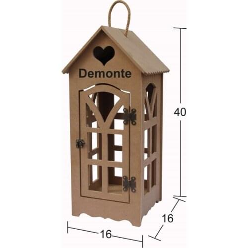 L343 Small Home Lantern, Disassemble Raw Wood Decorative Oil lamp