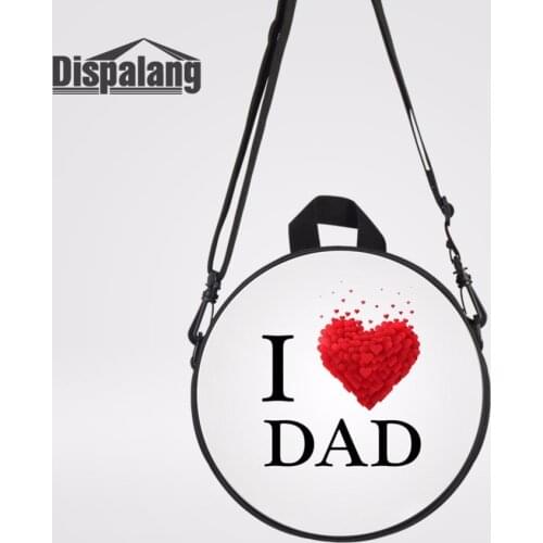 Dispalang Fashion Messenger Bag I Love Dad Printing 9-inch Round Bag Small School Bag Shoulder Crossbody Bag Preschool Bookbag