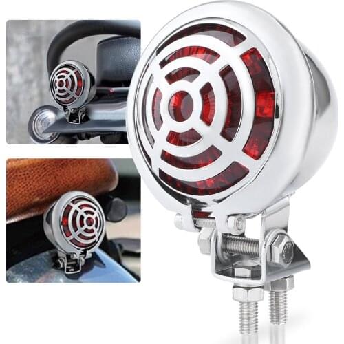 Motorcycle Tail Light Red LED Cafe Racer Stop Tail Light Motorbike Brake Rear Lamp Running Lights for Chopper for Bobber 12V