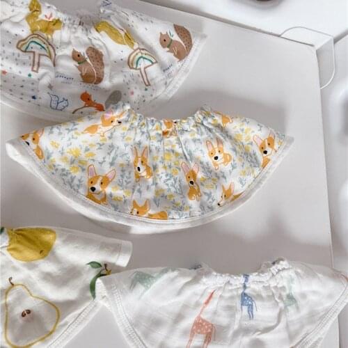 10Pcs 4 Layers Muslin Baby Feeding Drool Bib Collar Decoration Saliva Towel Soft Cotton Scarf Burp Cloth for Newborn Toddler