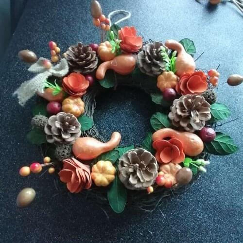 Fall decoration kit Dried florals decor artificial flowers grapevine wreath harvest wedding décor wreath