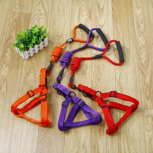 Pet Chest Strap Traction Rope Nylon Handle Round Rope Climbing Chest Cover Pet Supplies Dog Leash Run Walk Training Accessories