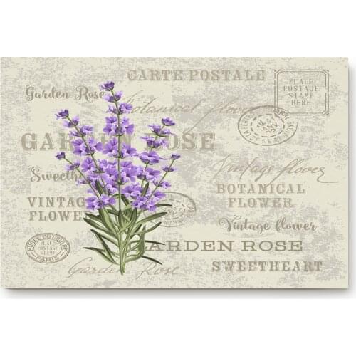 Purple Lavender Flowers Plant English Word Bathroom Non-slip Doormat Bathroom Accessories Living Room Kitchen Doormat
