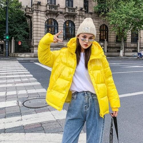2021 New Thicken Hooded Winter Jacket Women Parkas Short Coat Casual Glossy Warm Winter Coat Women