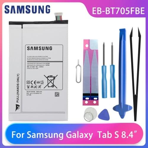 Original Samsung Galaxy Tab S 8.4” T700 T705 T700 T701 SM-T705 Tablet Battery EB-BT705FBE 4900mAh With Free Tools AKKU