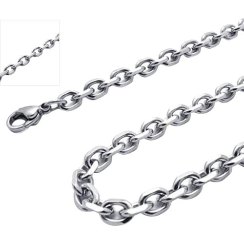 Jewelry Mens Ladies necklace, stainless steel necklace, silver - width 3mm