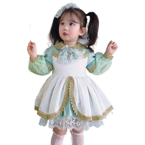 New Spanish Princess Dress Girls Dress Palace Style Birthday Dress Festival Lolita Kids Dresses for Girls Flower Girl Dress