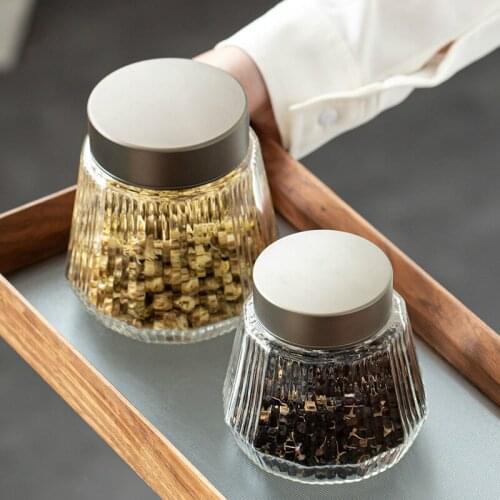 Transparent Glass Seasoning Teapot Storage Tank Storage Bottle Home Decoration Food Container Kitchen Storage Tool