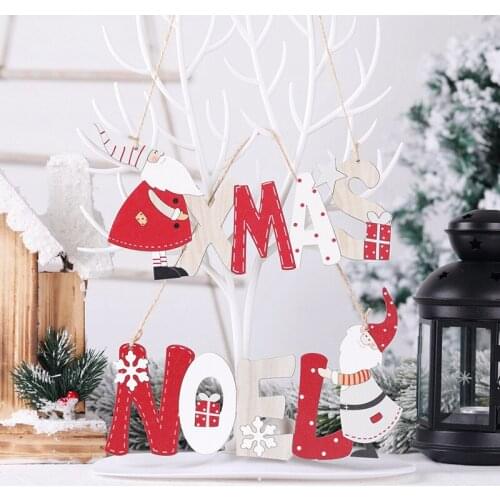 Christmas Hanging Sign Wooden Door Wall Hanging Ornaments Board Xmas Noel Christmas Wooden Pendant For Holidays Christmas Decor