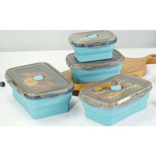 Silicone Lunch Box Foldable Microwave Oven Bento Lunchbox Kitchen Home School Food Storage Container Picnic Camping Food Box