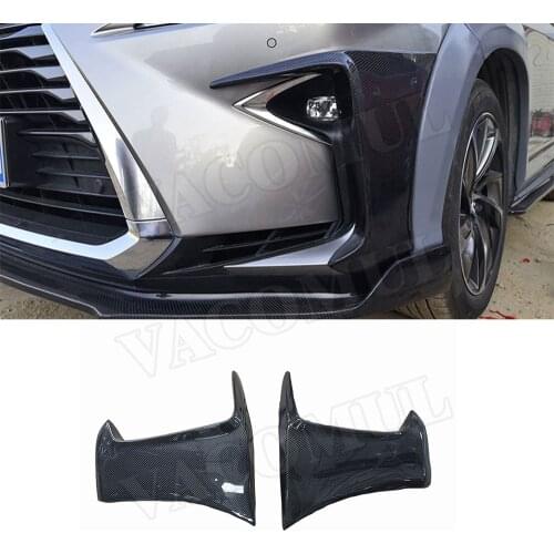 Carbon Fiber / FRP Front Bumper Side Canards Foglamp Eyelids Trim Covers For Lexus RX300 RX450H 2016-2020 Car Styling