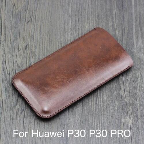 P30 Universal Fillet holster Phone Straight leather case retro simple style For Huawei P30 P30 PRO pouch P30RRO