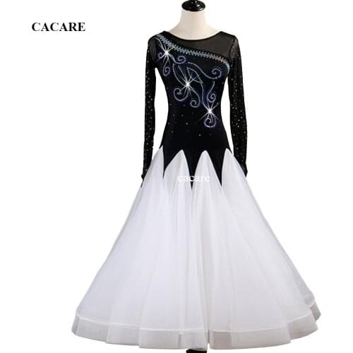 Waltz Dress Ballroom Dance Competition Dresses Standard Dancing Wear Costume Tango Latin Customize D0442 Mesh Sleeve Sheer Hem