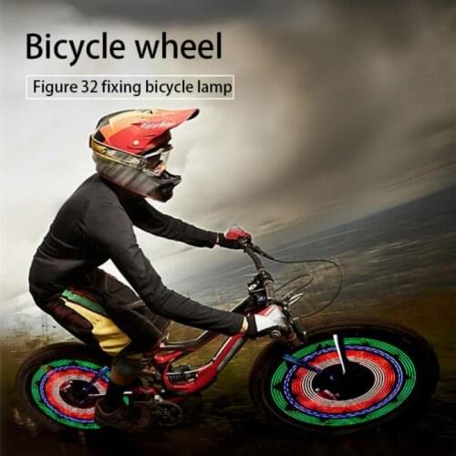 Bicycle Bike Tyre Tire Wheel Valve 32 LED Flash Spoke Warning Light Lamp Bike Spoke Decorations Bicycle Lights Spoke lamp