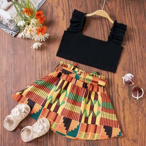 YOYOSHOW 2021New Readystock Summer girls set fashion clothes girls outfits 2-6 years old girls skirt set