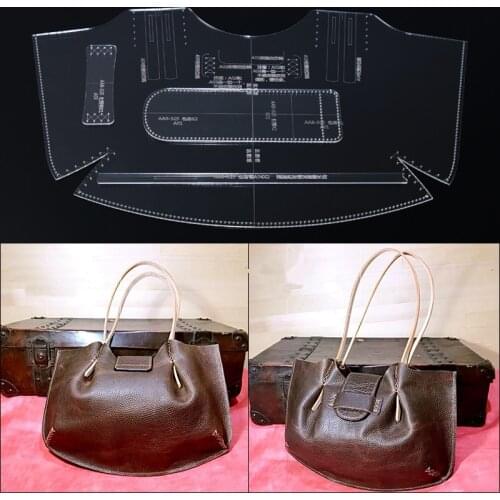 1Set DIY Ladies Handbag Shoulder Bag Tote Bag Acrylic Durable Leather Tmeplate Manual Leathercraft Tools Set 46.5*28.5*15cm