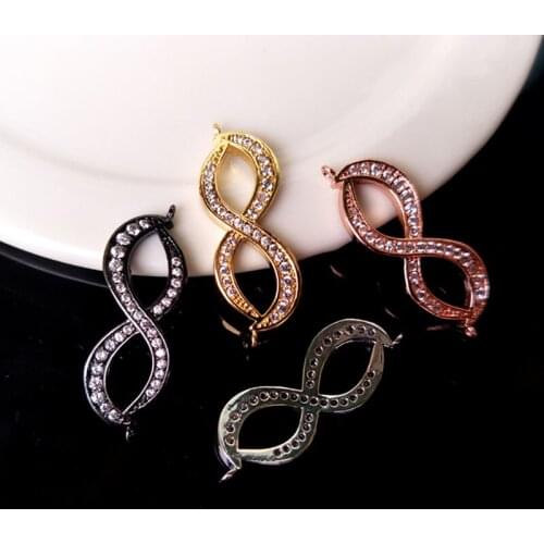 10 Pieces Turkish Style Double Bails Connector CZ zircon Micro pave crystal Charm DIY Bracelet necklace Jewelry making C160