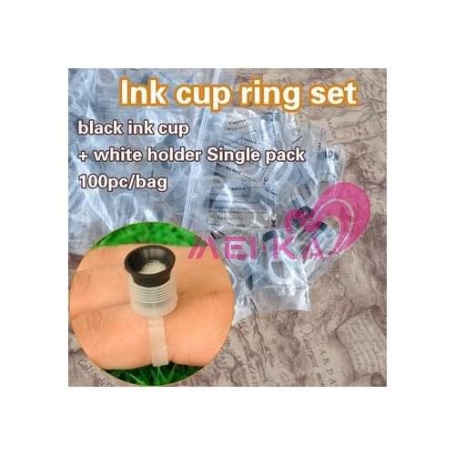 100pcs Tattoo And Body Art Supplies Permanent Makeup Plastic Ring/Ink Tattoo Cups Machinery Wholesale