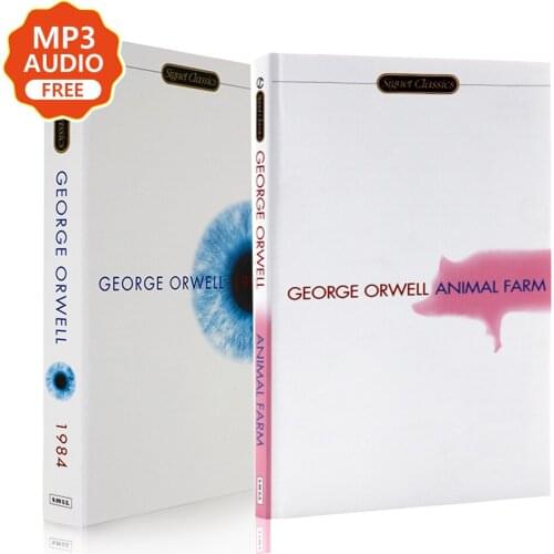 2 Book Animal Farm and 1984 by George Orwell Classics Reading novels English bestsellers World famous works Literary classics