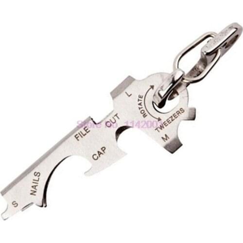 200pcs 8-in-1 Multi Tools Portable Stainless Steel Multi-function Pocket Tool Keychain Outdoor Survival Camping Gears Key Chains