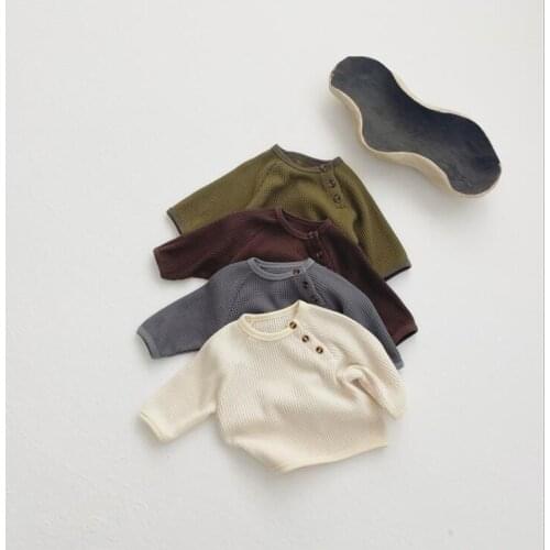 2021 New Girls Boys Sweatshirt Spring Fashion Cotton Full sleeve Babys Sweatshirt 0-3 years QS905