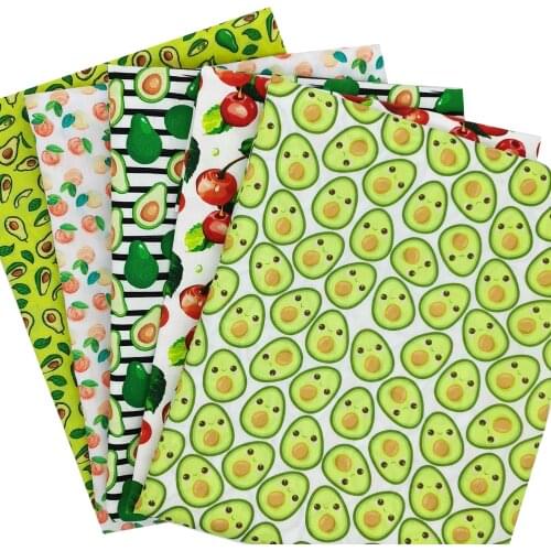 50*145cm 100% Cotton Material Fabric Avocado Cherry Fruit Series Patchwork Sewing Quilting Fabrics Needlework DIY Cloth Sewing