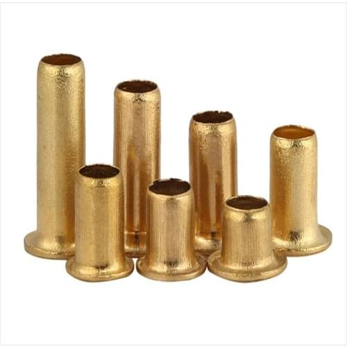 500pcs Brass cork button rivets hollow copper rivets through holes rivets eye buttons