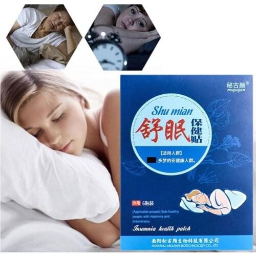 6pcs Herbal Medicine Help Sleep Soothing Patches Insomnia Treatment Relieve Stress Anxiety Sleep Aid Patches Insomnia Stickers