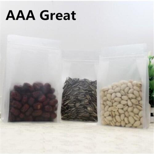 AAA Great Reclosable Plastic Drink Storage Zipper Matte Clear Ziplock Eight-Sided Tea Nuts Bags Pouch Coffee 20Pcs/Lot Stand Up