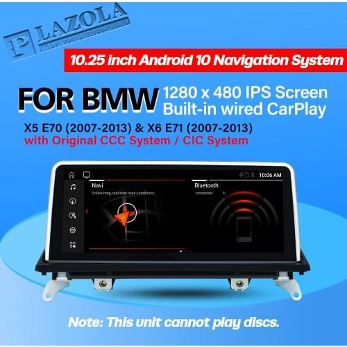 Plazola Car Multimedia GPS Player For BMW X5 Series E70 X6 Series E71 2007-2013 Android 10.0 CarPlay Navigation Auto Stereo BT