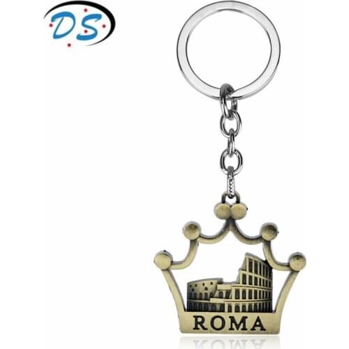 Dongsheng jewelry Roman architecture Pendants Keychain Keyrings Men Key Chain Metal Car Key Holder Accessories chaveiro llavero