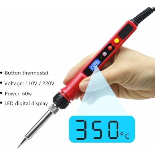 Electric Irons Soldering Adjustable Temperature Intelligent Digital Display 220V 110V Button Ceramic Heater Welding Repair Tool